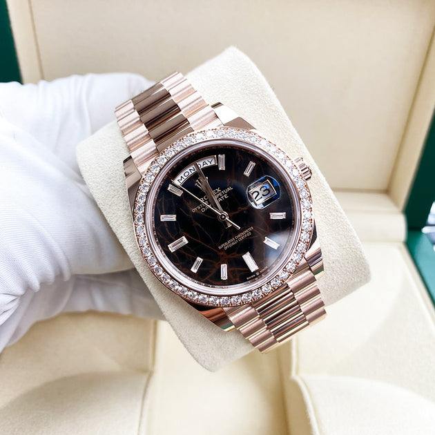 Rolex Day-Date 40 Everose Gold - Diamond Bezel Watches