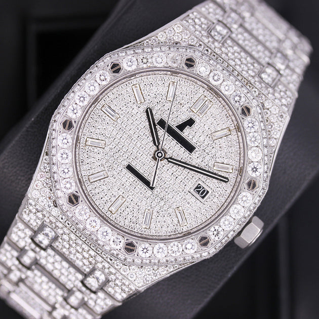 Audemars Piguet 15400ST Royal Oak Custom Diamond Black Dial Watch - Big  Watch Buyers