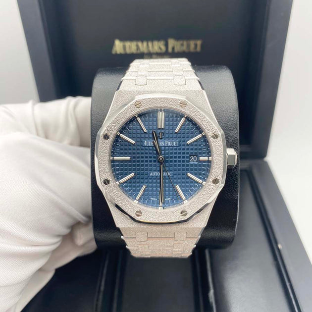 Audemars Piguet Limited Edition Royal Oak Frosted 41mm 15410BC Blue Dial Pre Owned