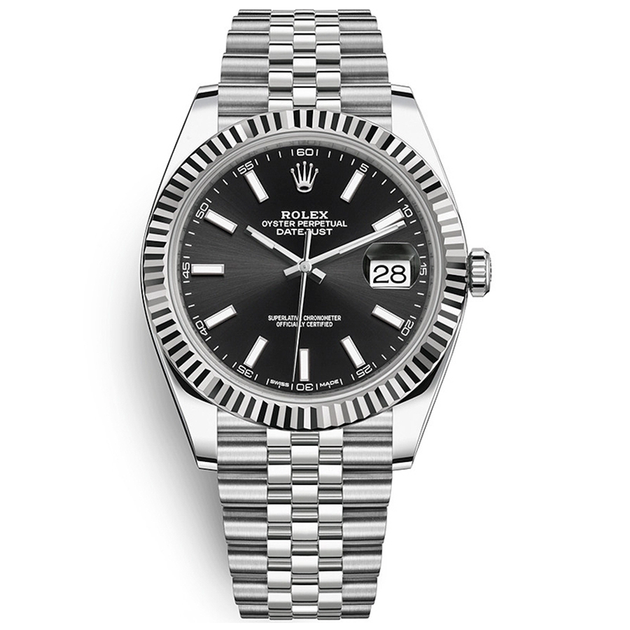 Rolex Datejust 41mm Black Dial Fluted Bezel 126334