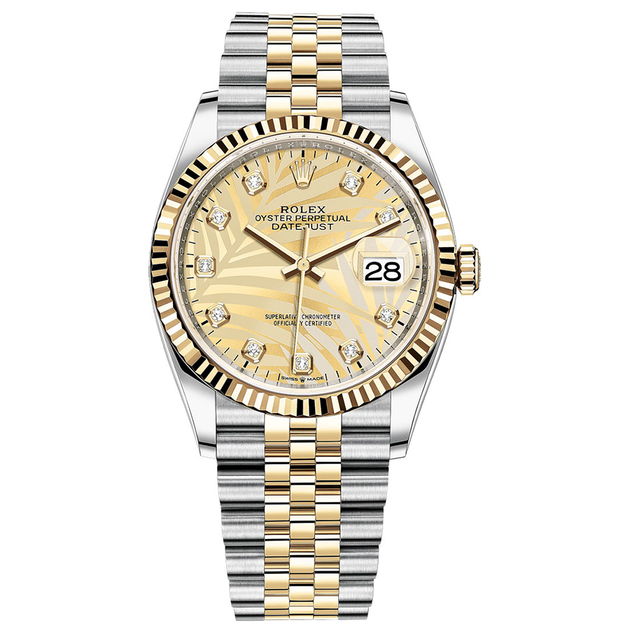 Rolex Datejust Golden Palm Motif Diamond Dial | 36mm | 126233
