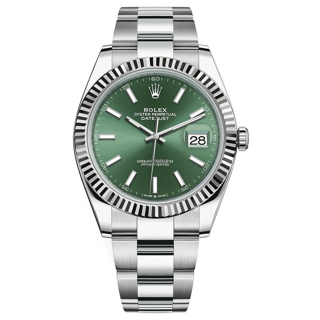 緑子 Rolex Datejust II Mint Green Fluted Dial Watch | 126334 | FCT