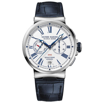 Ulysse Nardin Marine Chronograph 43mm 1533-150/E0 White Dial-First Class Timepieces