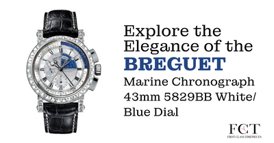 Explore the Elegance of the Breguet Marine Chronograph 43mm 5829BB White/Blue Dial