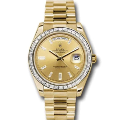 Rolex Day-Date 40 228398TBR Champagne Baguette Dial