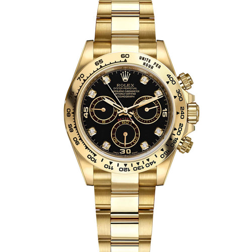 Rolex Daytona 40mm Yellow Gold 116508 Black Diamond Dial