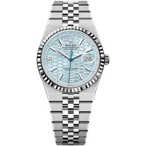 Rolex Land-Dweller 127236 36mm Platinum Ice Blue Dial