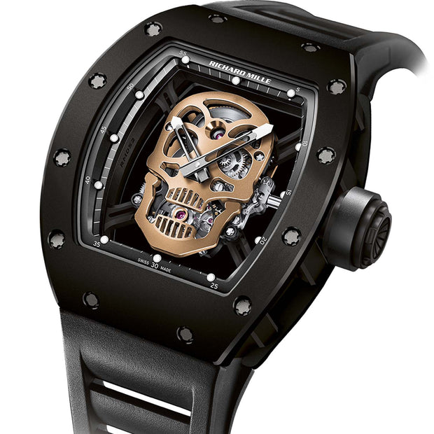 Richard Mille RM52-01 Skull Tourbillon Black Ceramic TZP Rose Skull Limited 30 Pieces