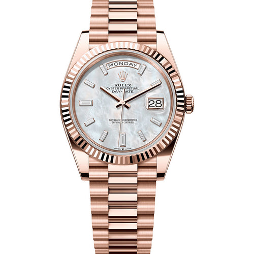 Rolex Day-Date 40 Presidential 228235 Fluted Bezel MOP Dial