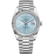 Rolex Day-Date 40 Platinum Ice Blue Diamond Dial 228236