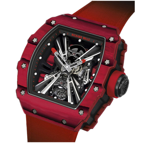 Discover the Richard Mille RM 12-01 Manual Winding Tourbillon. With an open-work dial, this timepiece showcases the artistry & innovation of Richard Mille.