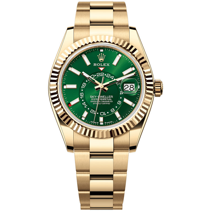 Rolex Sky-Dweller 336938 Oyster 42mm Green Dial Yellow Gold