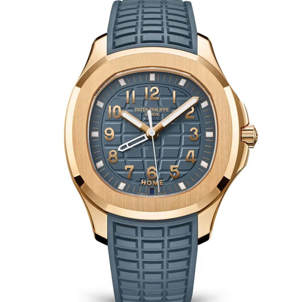 Patek Philippe Aquanaut 5269R-001 Travel Time Quartz Rose Gold Blue Dial