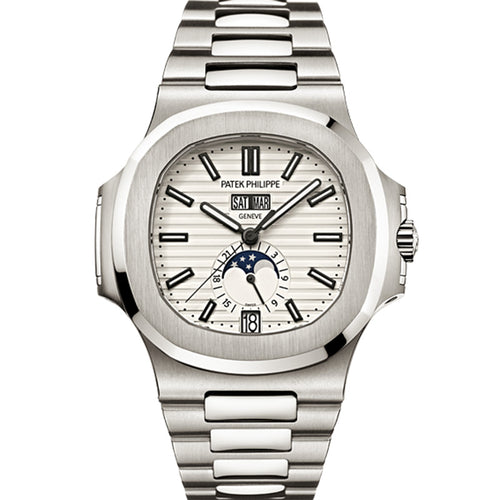 Patek Philippe Nautilus Annual Calendar Moon Phase 40mm 5726-1A White Dial