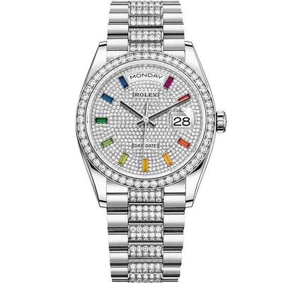 Rolex Day-Date 36 White Gold Diamond-Paved Dial 128239