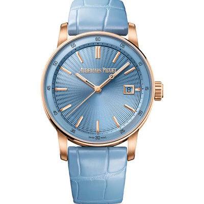 Audemar Piguet Code 11.59 Self-Winding Rose Gold 38mm Light Blue Dial 77410OR