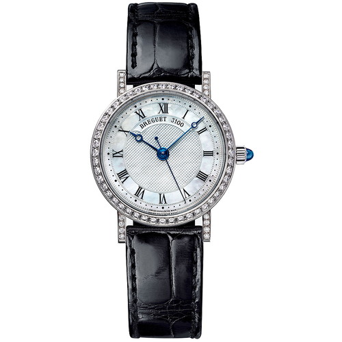 Breguet Classique 30mm 8068BB/52/964/DD00 Diamond Bezel Mother Of Pearl Roman Dial
