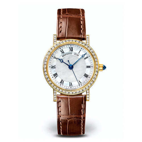 Breguet Classique 8068BA/52/964/DD00 30mm Diamond Bezel Mother Of Pearl Roman Dial