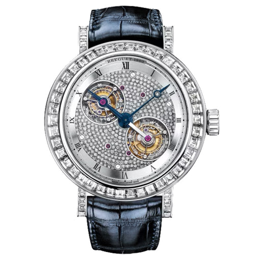Breguet Classique Complication 50mm 5349PT/11/9YV/DD0D Diamond Bezel Diamond Roman Dial