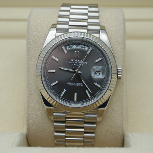 Rolex Day-Date 40 WHITE GOLD SLATE 40mm Pre-owned 228239