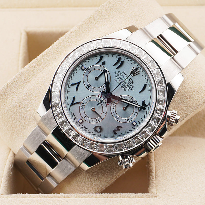 その他 buru* Rolex Daytona 116576TBR Platinum Diamond Ice Blue Arabic Dial