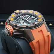 RM 028  Brown Titanium on Orange Rubber Strap with Skeleton Dial Pre-owned