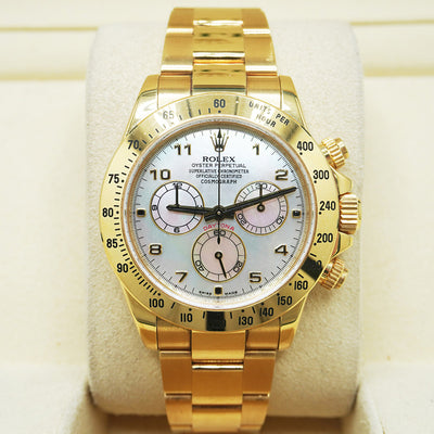 Rolex Daytona Chronograph Factory Mother Of Pearl Arabic Dial 116528 Pre-Owned