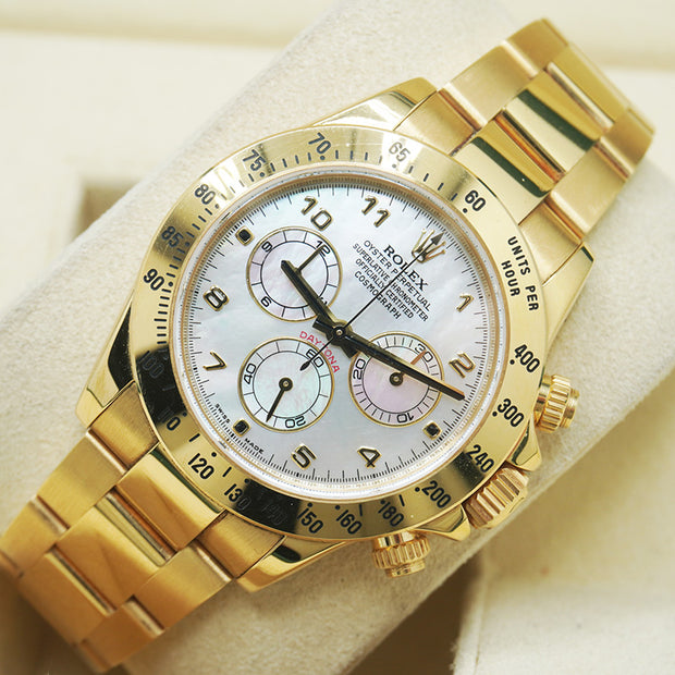 Rolex Daytona Chronograph Factory Mother Of Pearl Arabic Dial 116528 Pre-Owned