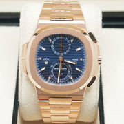 Patek Philippe Nautilus Travel Time Chronograph 40mm 5990-1R-001 Blue Dial
