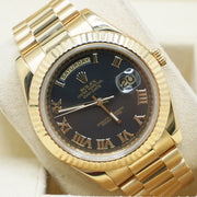Rolex Day-Date 41 Yellow Gold Matte Black Dial 218238 Pre-Owned