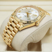 Rolex Day-Date 40 Presidential 228238 Fluted Bezel Silver Dial