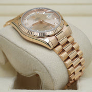 Rolex Day-Date 36 36mm Pink Factory Diamond Dial 118235 Pre-Owned