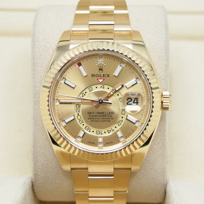Rolex Sky-Dweller 42mm Yellow Gold 326938 Champagne Dial Pre-Owned