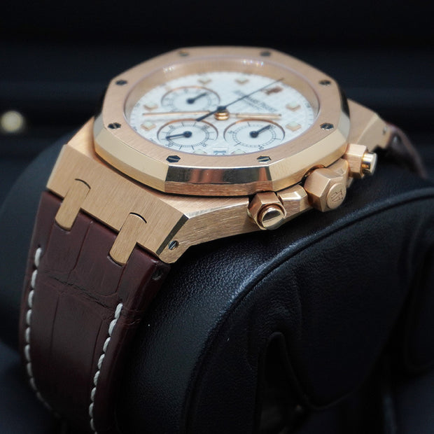 Audemars Piguet Royal Oak Chronograph 39mm Rose Gold White Dial  26022OR Pre-Owned
