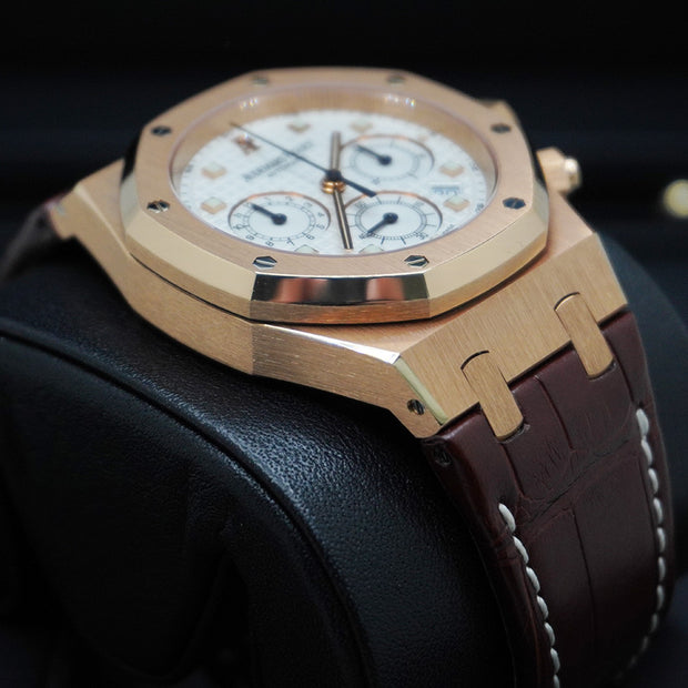 Audemars Piguet Royal Oak Chronograph 39mm Rose Gold White Dial  26022OR Pre-Owned