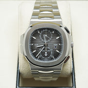 Patek Philippe Nautilus Travel Time Chronograph 40mm 5990/1A Black Dial NEW BUCKLE
