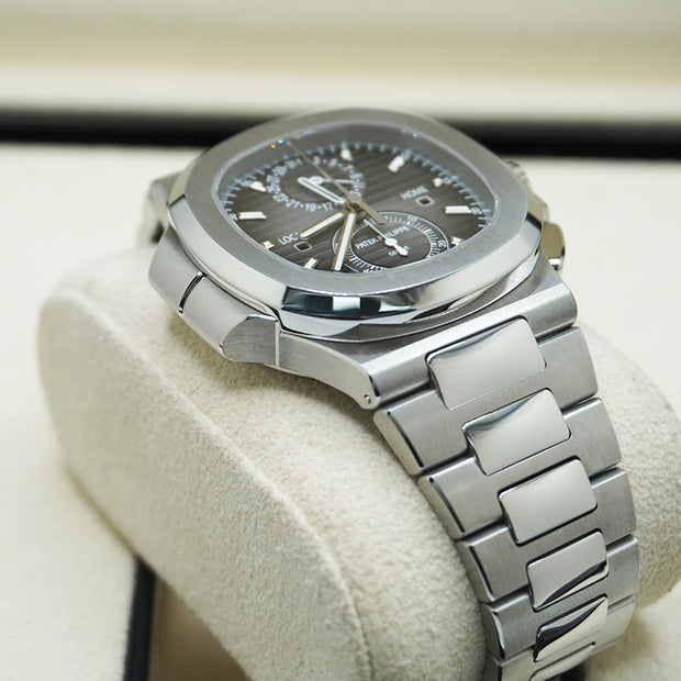 Patek Philippe Nautilus Travel Time Chronograph 40mm 5990/1A Black Dial NEW BUCKLE