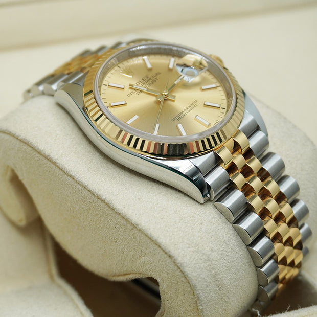 Rolex Datejust Champagne Dial Fluted Bezel 36mm 126233