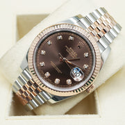 Rolex Datejust 41mm Chocolate Diamond Dial Fluted Bezel 126331 Pre-Owned