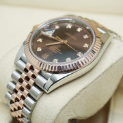 Rolex Datejust 41mm Chocolate Diamond Dial Fluted Bezel 126331 Pre-Owned
