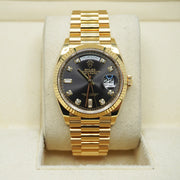 Rolex Day-Date 36mm Grey Diamond Dial 128238 Pre-Owned