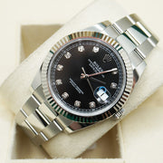 Rolex Datejust 41mm Black Diamond Dial Fluted Bezel 126334