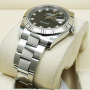 Rolex Datejust 41mm Black Diamond Dial Fluted Bezel 126334