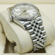 Rolex Datejust 36mm Fluted Bezel Jubilee Bracelet Silver Diamond 6 and 9 Hour Marker Dial Pre-Owned