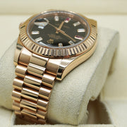 Rolex Day Date 41 Rose Gold Black Ruby Dial 218235 Pre-Owned