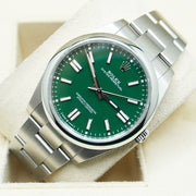 Rolex Oyster Perpetual Green Dial Domed Bezel 41mm 124300