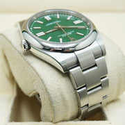 Rolex Oyster Perpetual Green Dial Domed Bezel 41mm 124300