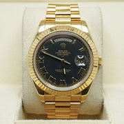 Rolex Day-Date 41 Yellow Gold Matte Black Dial 218238 Pre-Owned