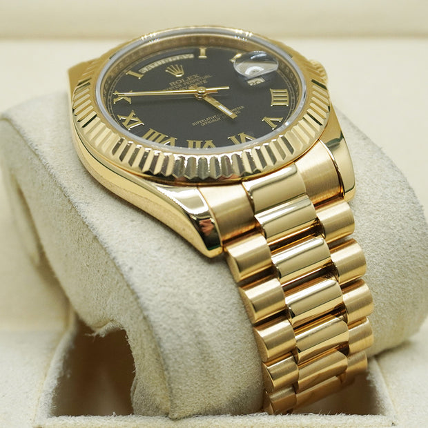 Rolex Day-Date 41 Yellow Gold Matte Black Dial 218238 Pre-Owned