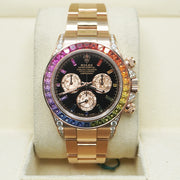 Rolex "Rainbow" Daytona 40mm 116595RBOW Custom Black Gem Stone Dial Pre-Owned